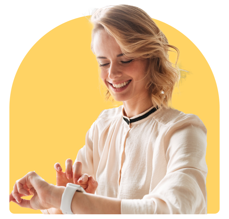 Woman checking watch